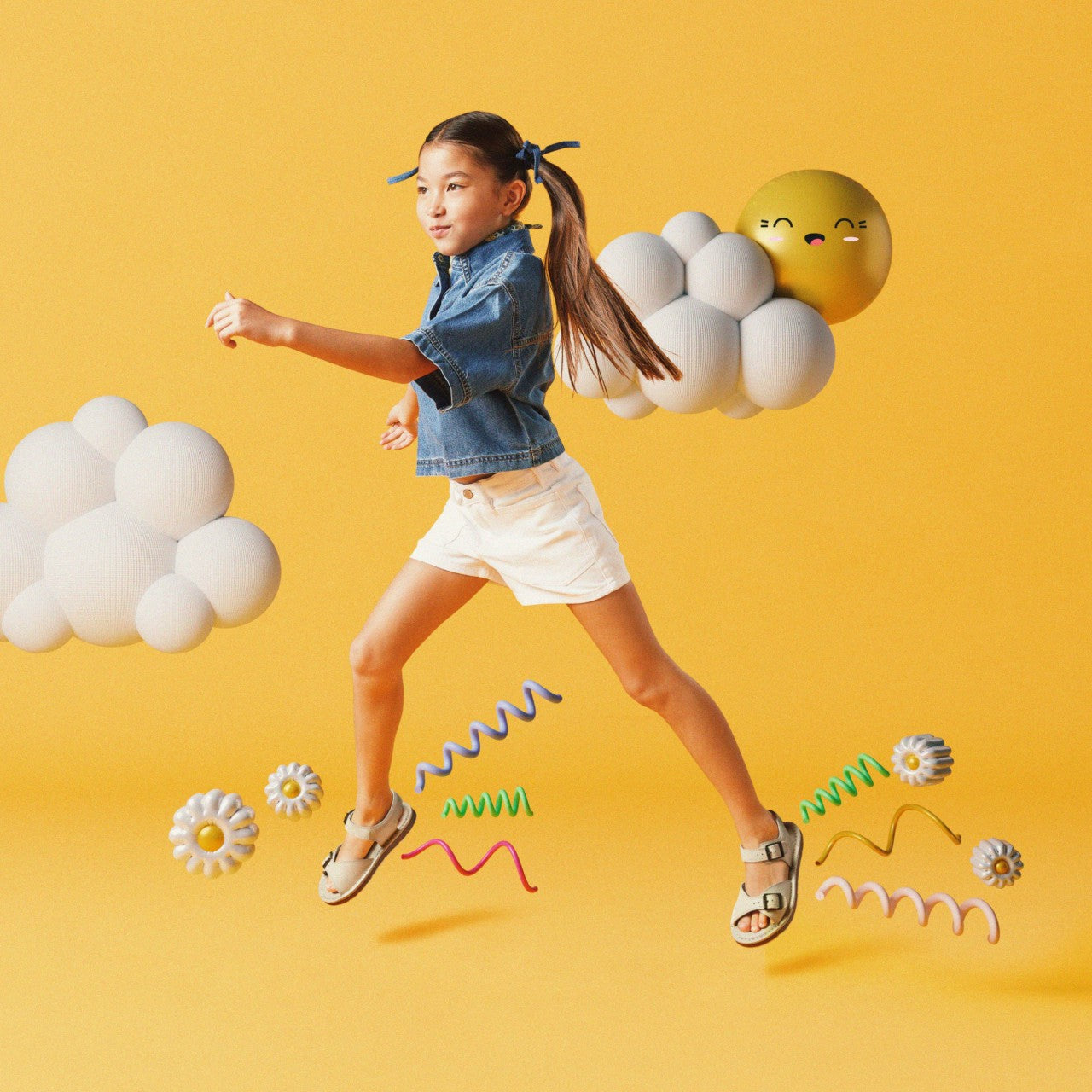 Playsun Kid Off White Leather Clarks Kids