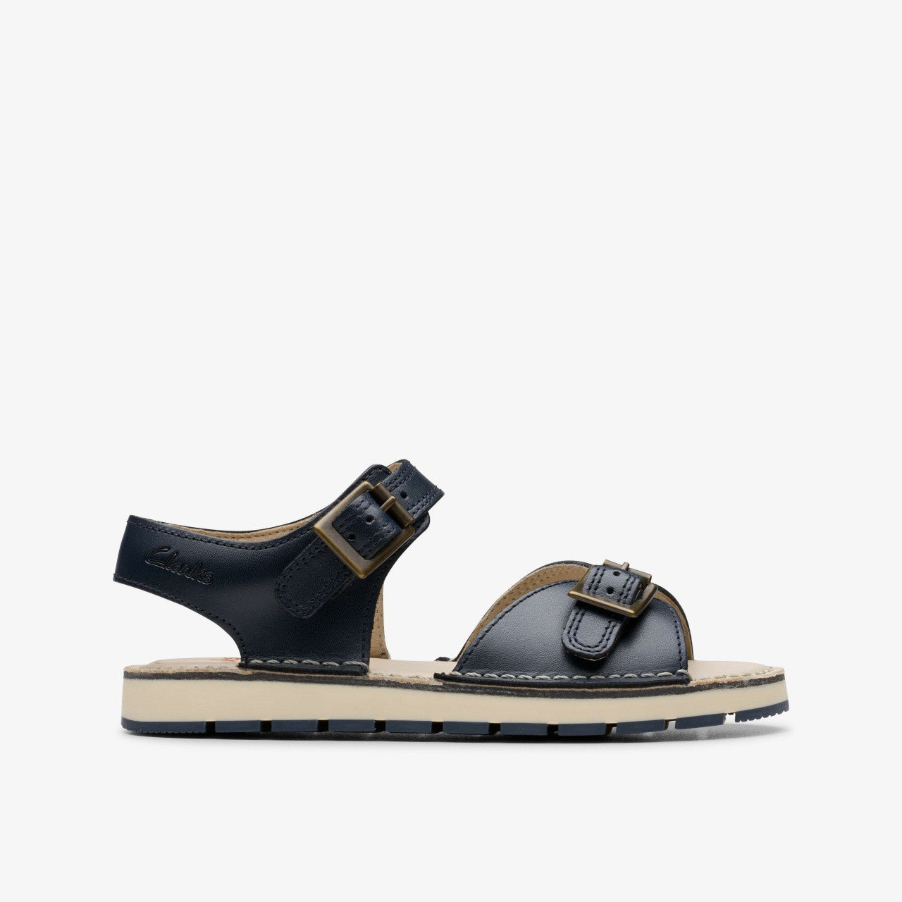 Playsun Kid Navy Leather Clarks Kids