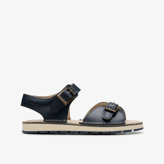Playsun Kid Navy Leather Clarks Kids