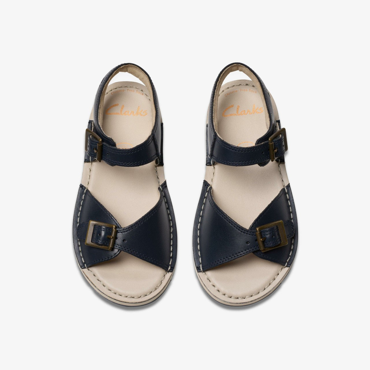 Playsun Kid Navy Leather Clarks Kids