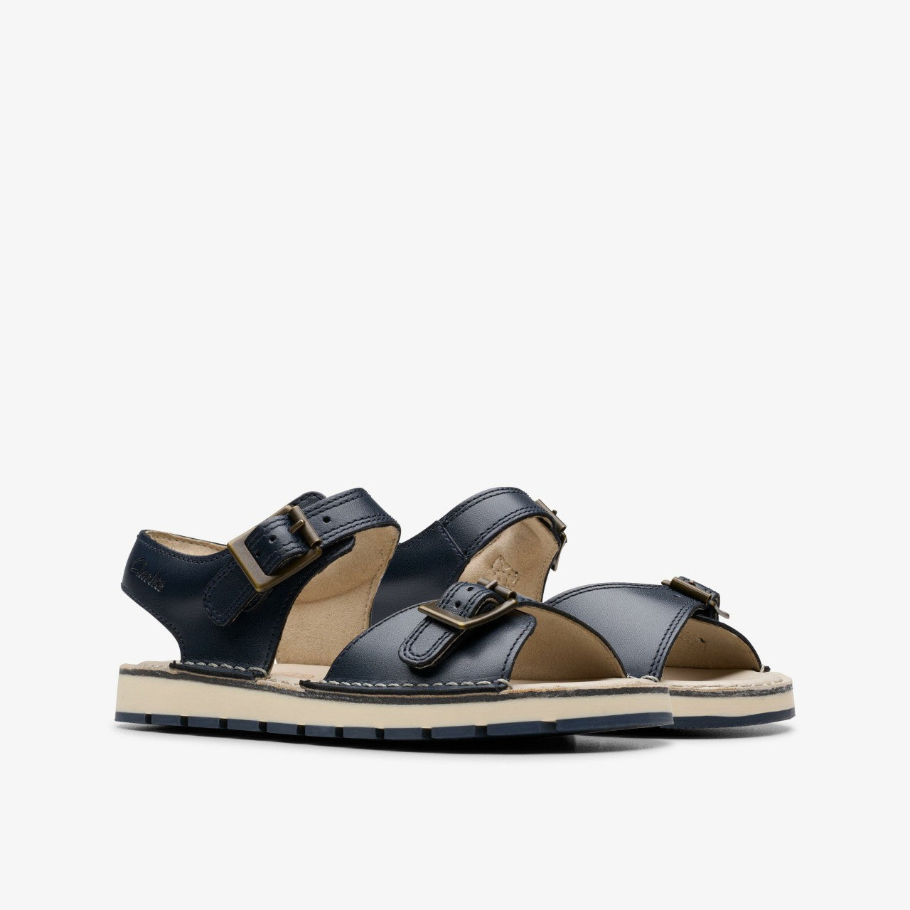 Playsun Kid Navy Leather Clarks Kids