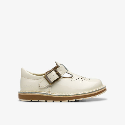 Joyful Skip Toddler White Patent Clarks Kids