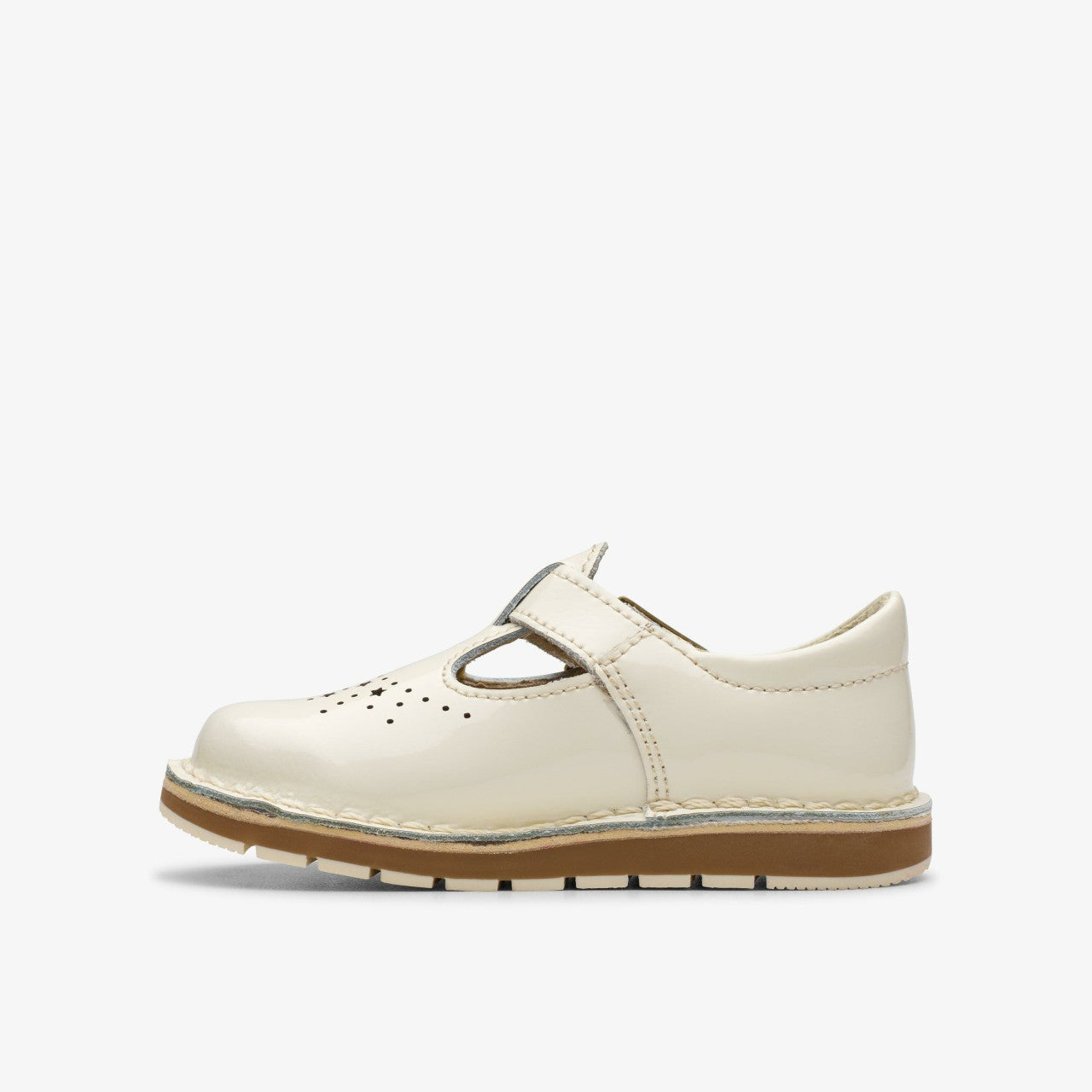 Joyful Skip Toddler White Patent Clarks Kids