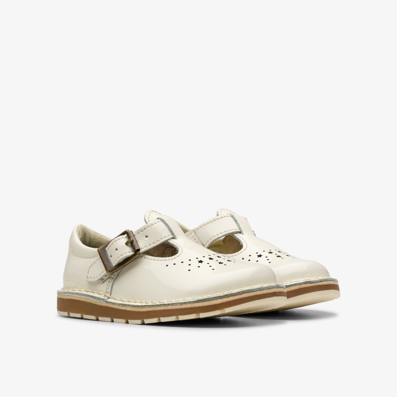 Joyful Skip Toddler White Patent Clarks Kids