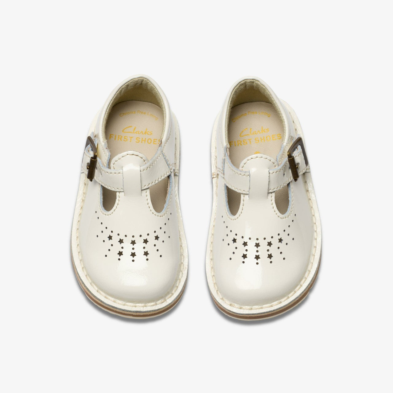 Joyful Skip Toddler White Patent Clarks Kids