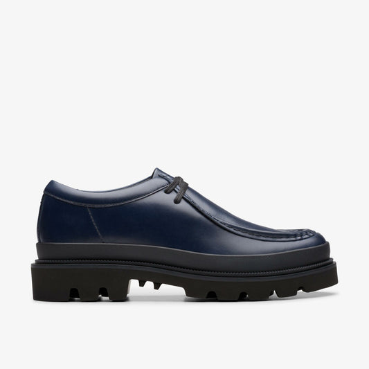 Badell Seam Navy Leather Clarks Men