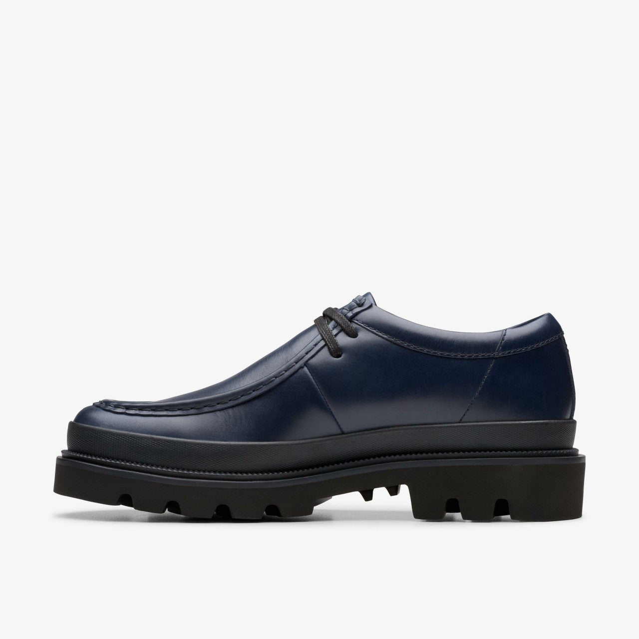 Badell Seam Navy Leather Clarks Men