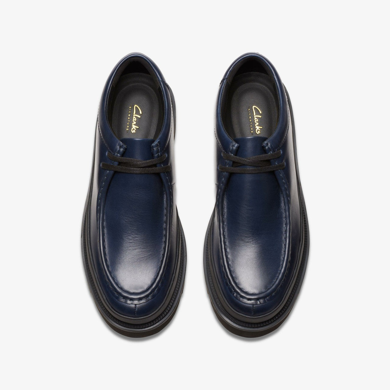 Badell Seam Navy Leather Clarks Men