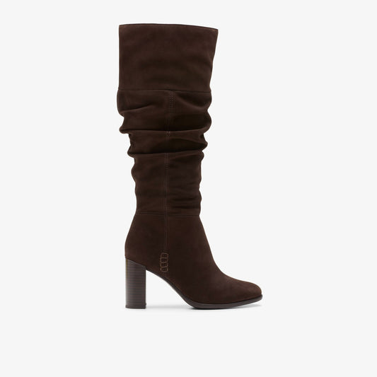 Freva 85 Slouch Dark Brown Suede Clarks Women