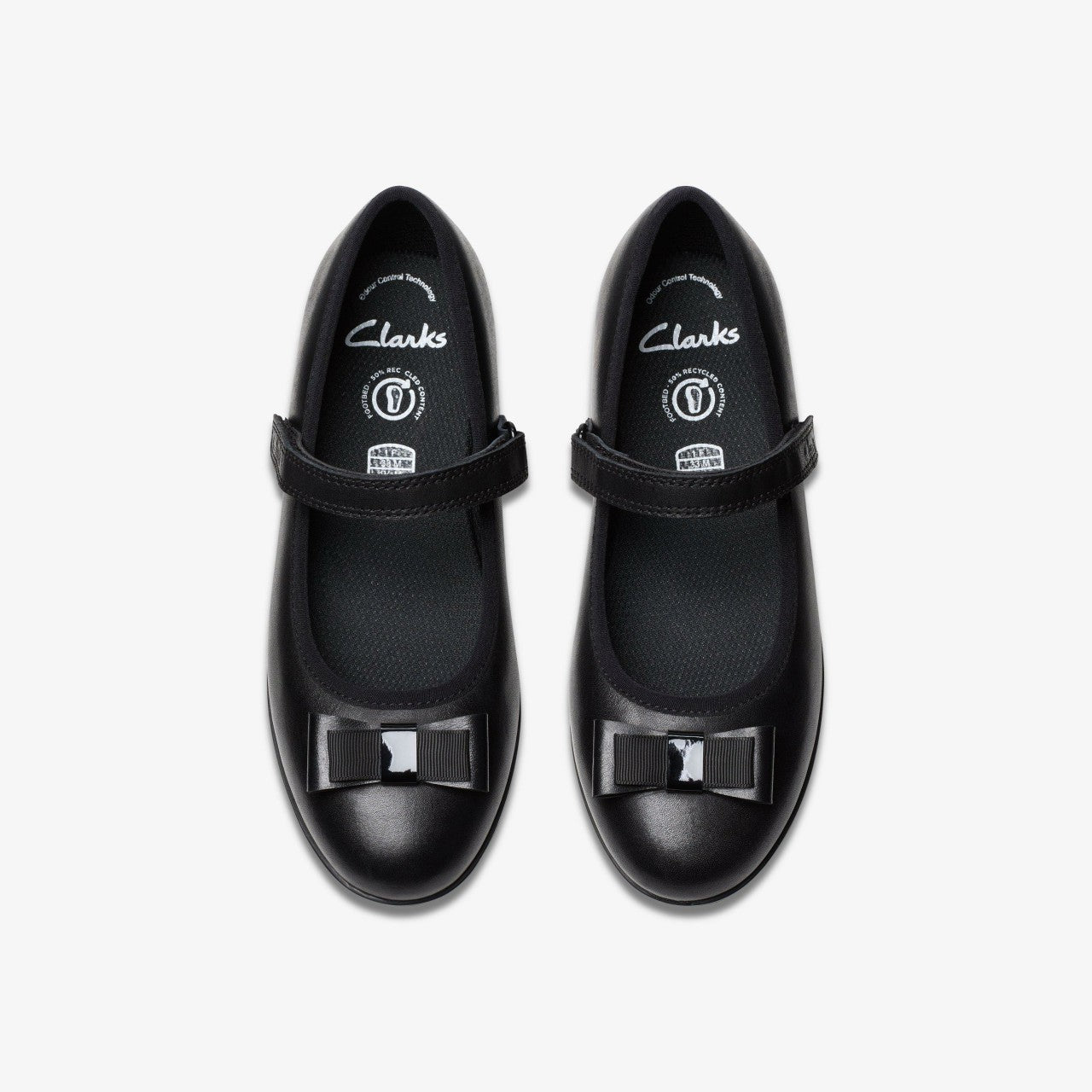 Finja Tap Older Black Leather Clarks Kids