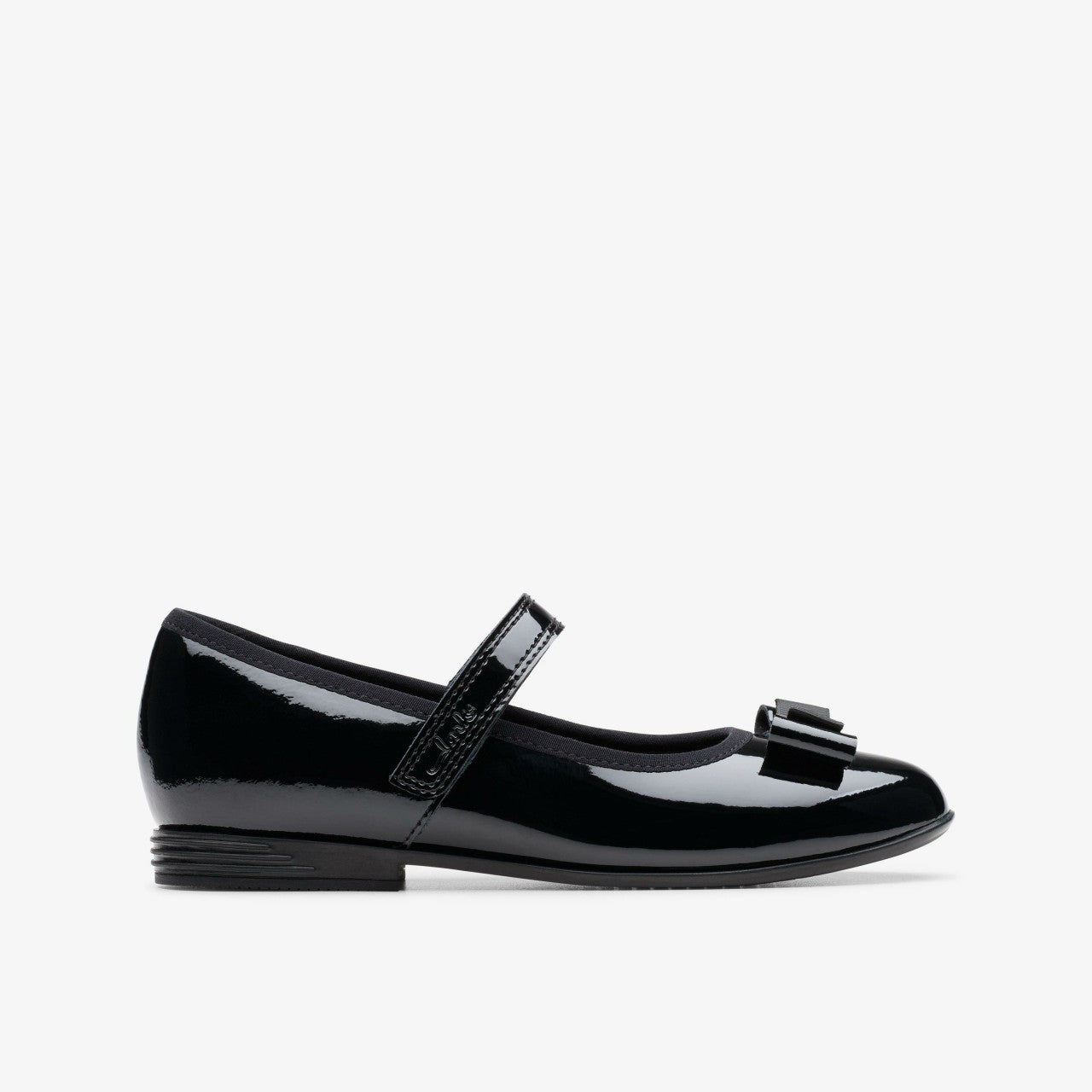 Finja Tap Older Black Patent Clarks Kids