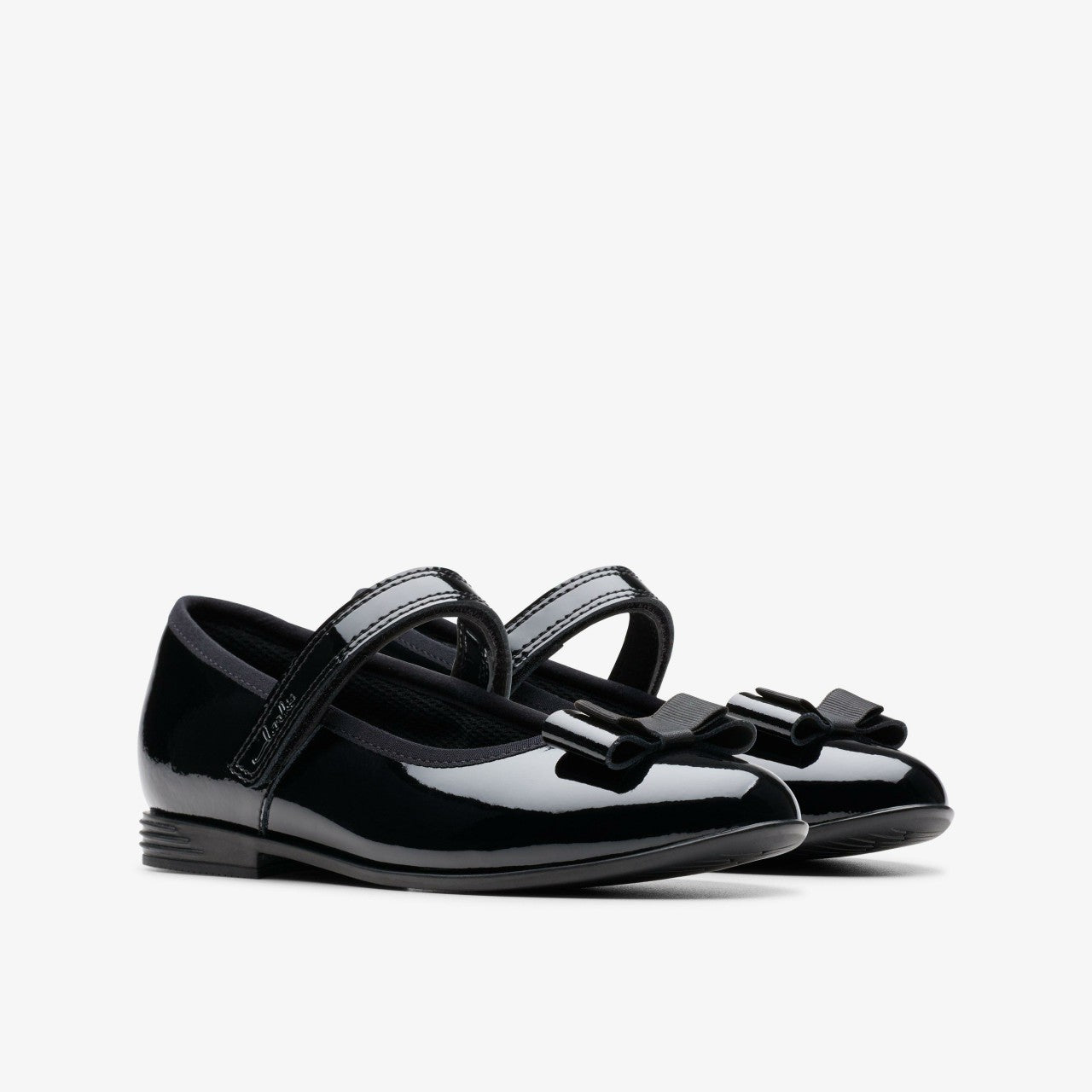 Finja Tap Older Black Patent Clarks Kids