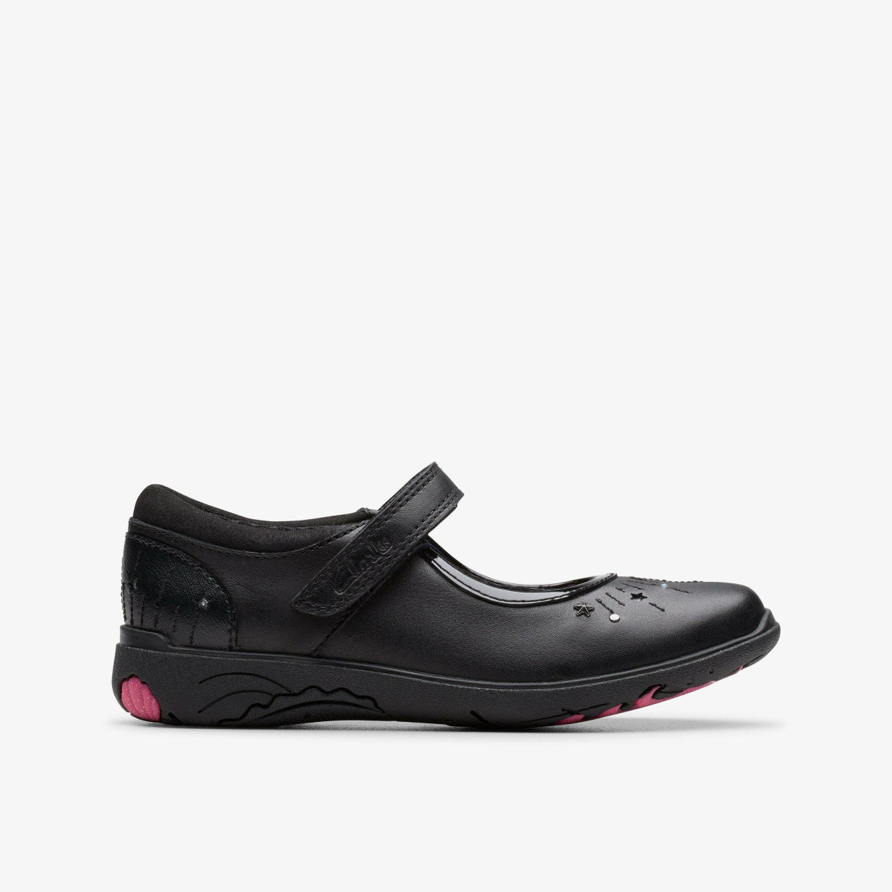 Relda Wish Kid Black Leather Clarks Kids