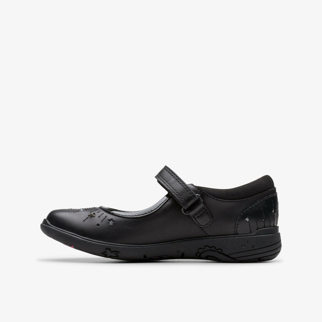 Relda Wish Kid Black Leather Clarks Kids