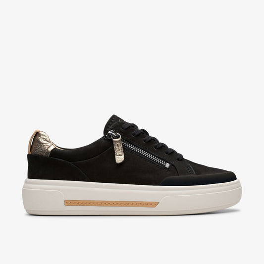 Hollyhock Zip Black Nubuck Clarks Women