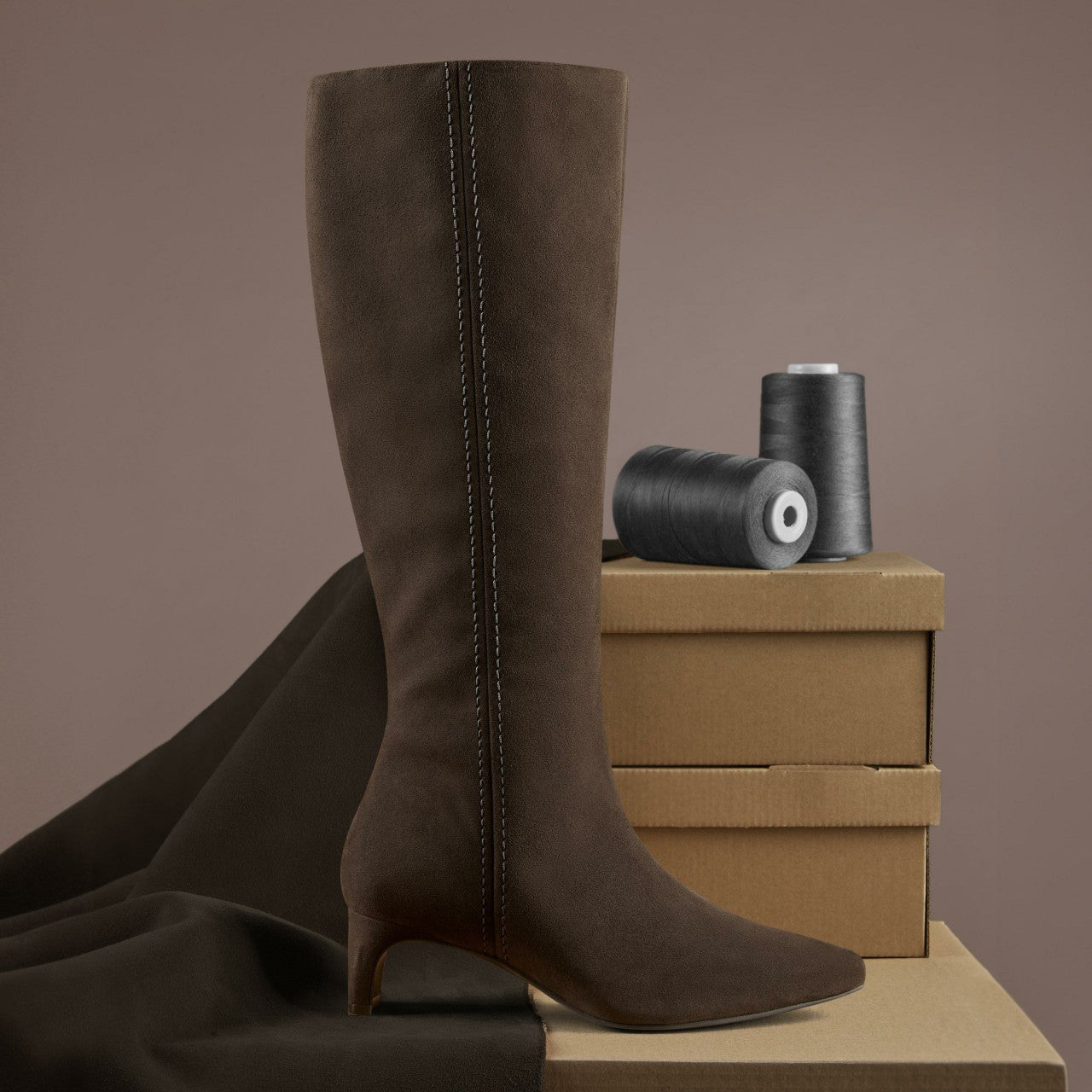 Edina Tall Dark Brown Suede Clarks Women