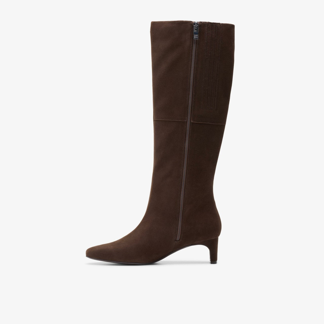 Edina Tall Dark Brown Suede Clarks Women