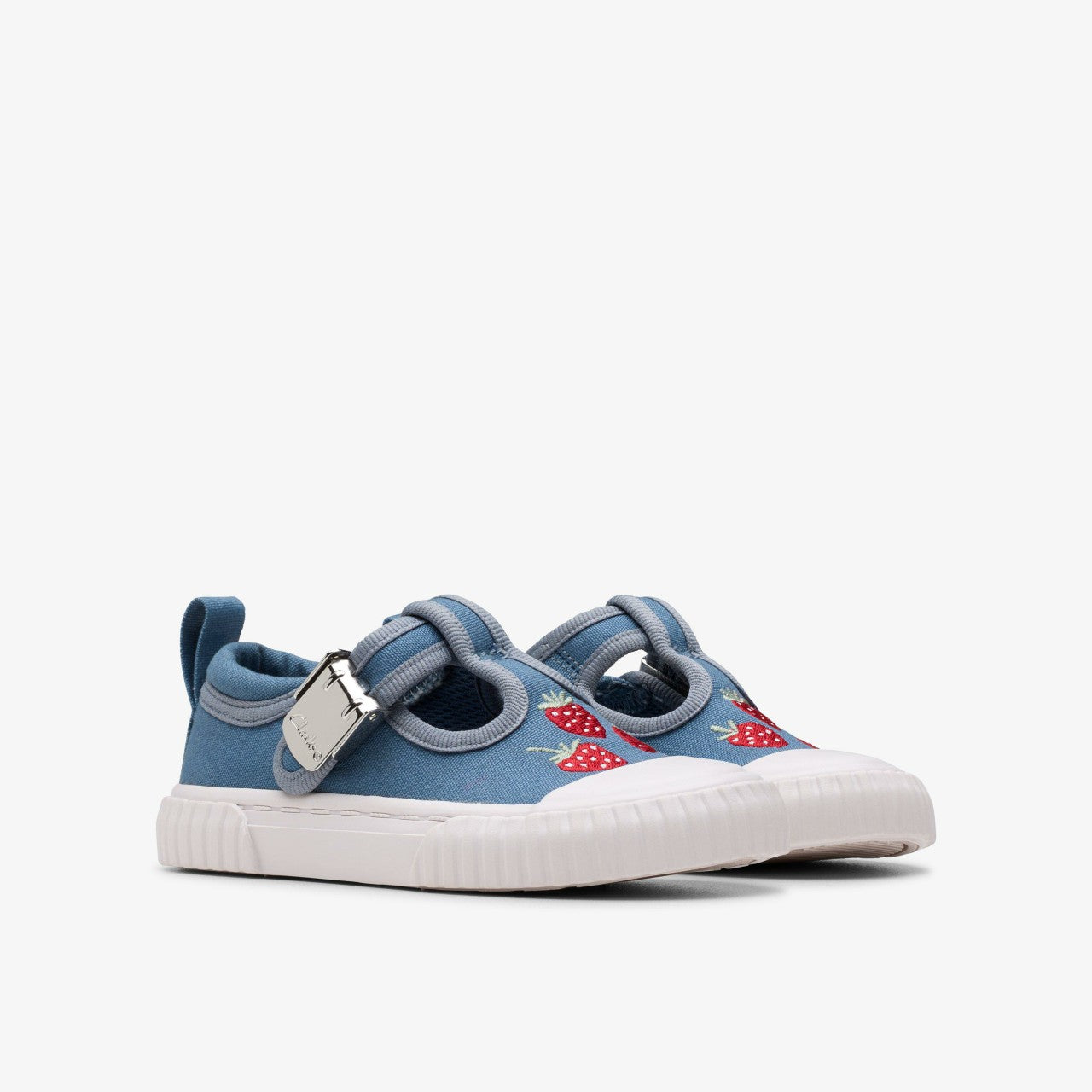 Foxing Berry Toddler Blue Canvas Clarks Kids|Babies