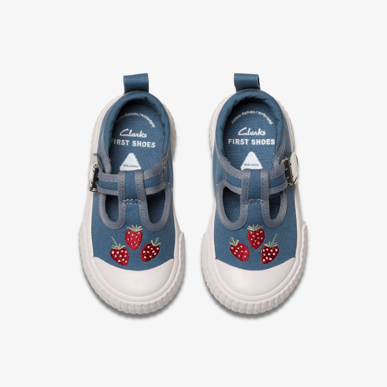 Foxing Berry Toddler Blue Canvas Clarks Kids|Babies