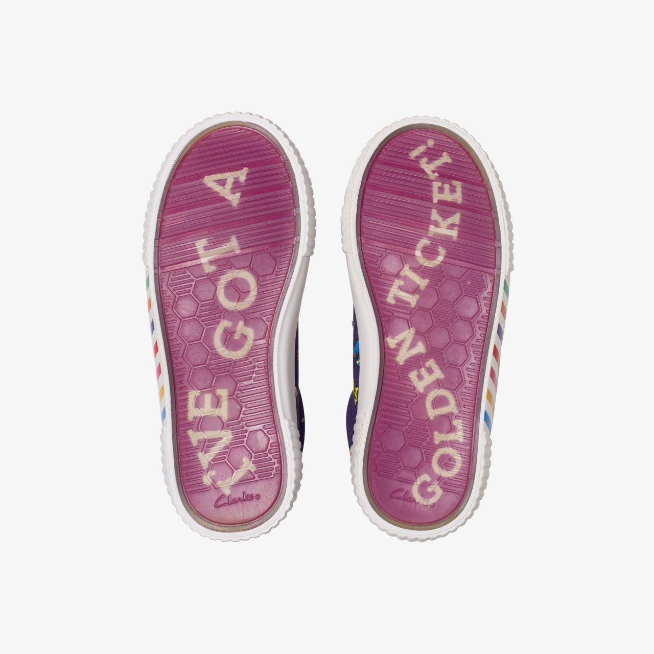 Roald Dahl Charlie & the Chocolate Factory Foxing Mix Kid Purple Canvas Clarks Kids