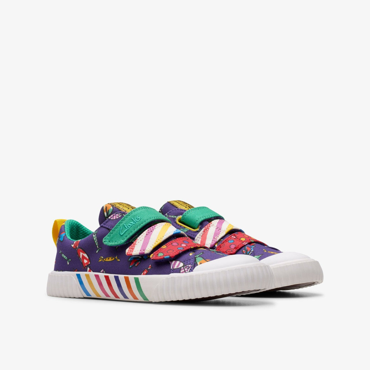 Roald Dahl Charlie & the Chocolate Factory Foxing Mix Kid Purple Canvas Clarks Kids