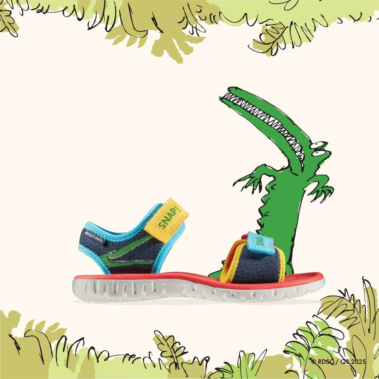 Roald Dahl The Enormous Crocodile Surfing Ace Kid Navy Print Clarks Kids