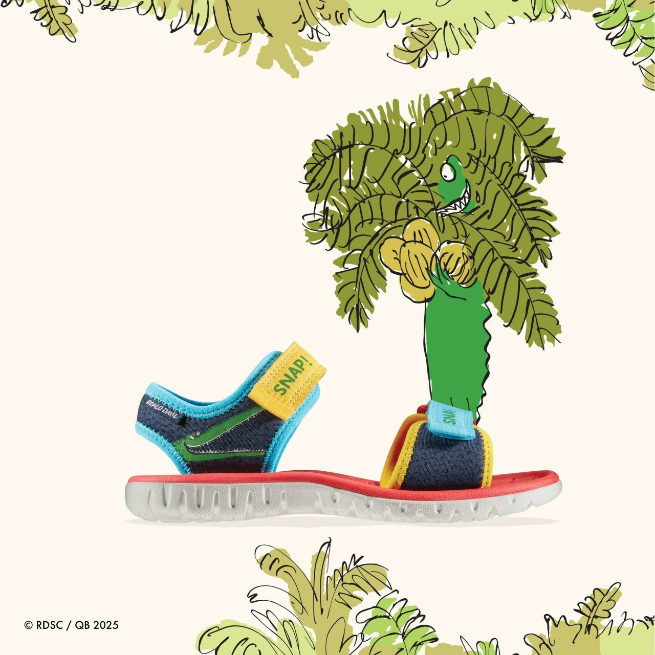 Roald Dahl The Enormous Crocodile Surfing Ace Kid Navy Print Clarks Kids