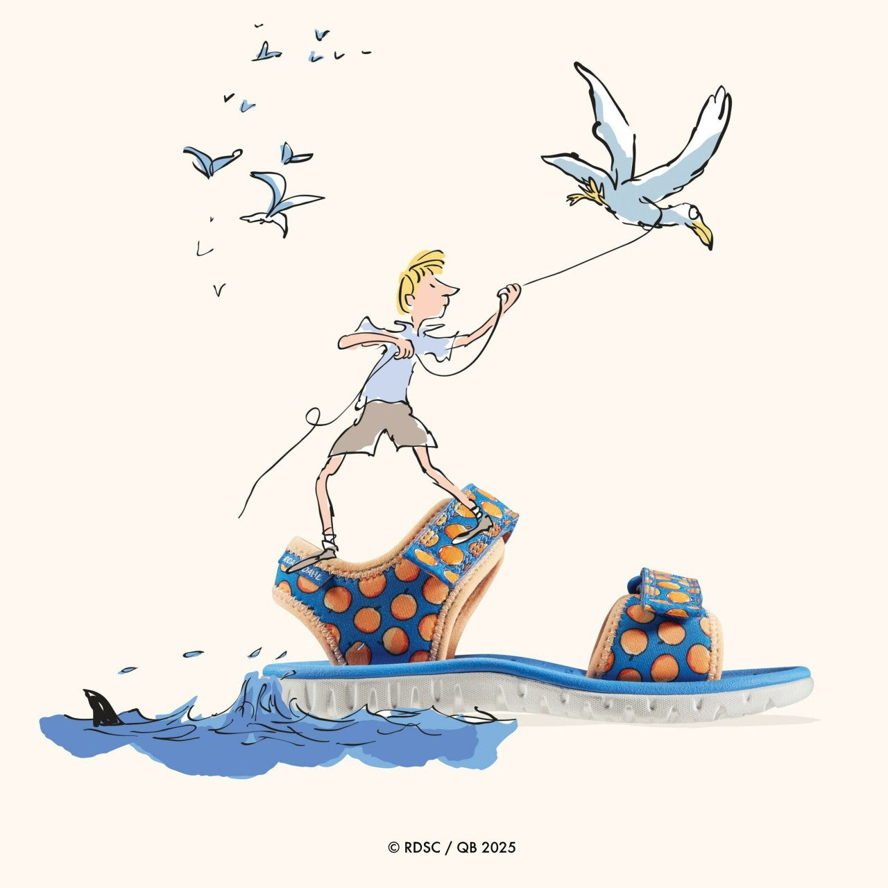 Roald Dahl James & the Giant Peach Surfing Air Kid Blue Clarks Kids