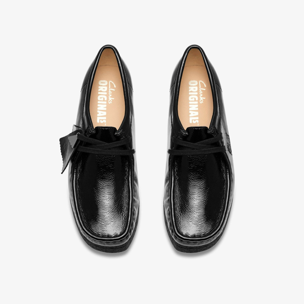 Wallabee Black Patent Clarks Women