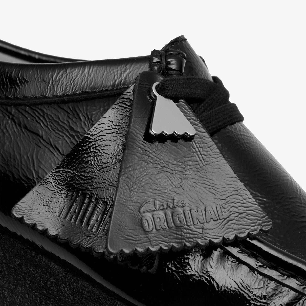 Wallabee Black Patent Clarks Women