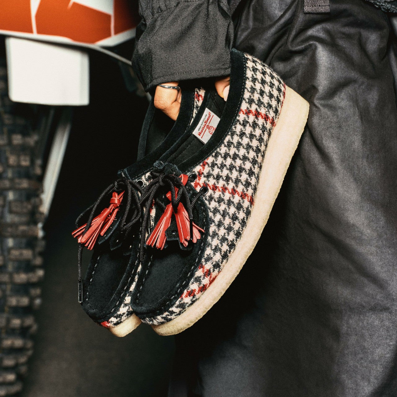 Wallabee Black Tweed Combination Clarks Women