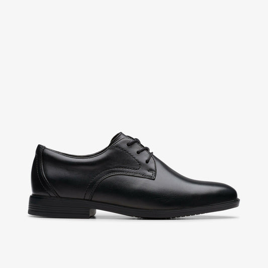 Jonwin Step Youth Black Leather Clarks Kids