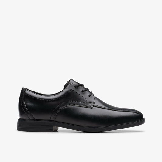 Jonwin Loop Youth Black Leather Clarks Kids