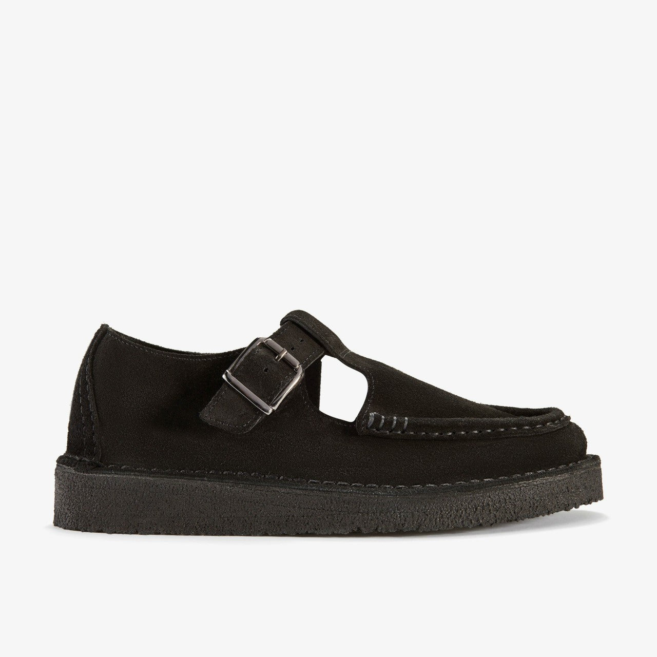 Nomad T Bar Black Suede Clarks Men