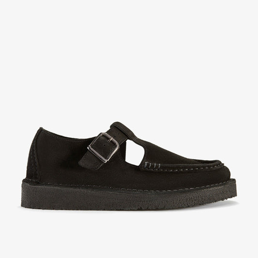 Nomad T Bar Black Suede Clarks Men