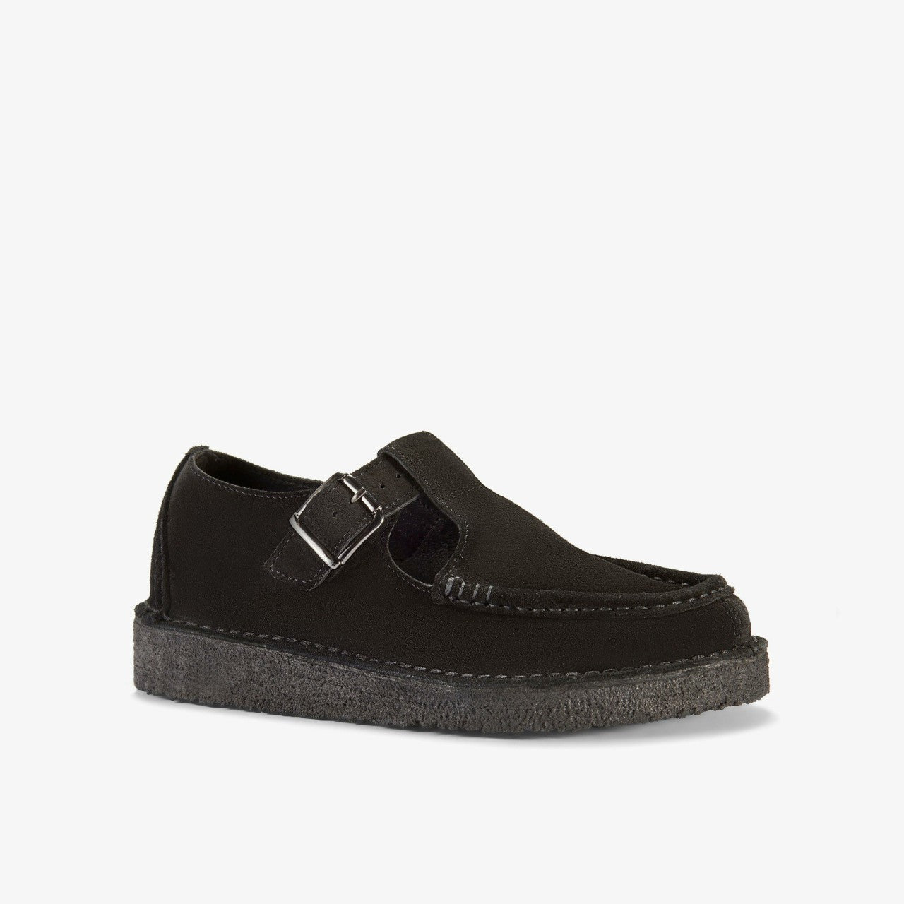 Nomad T Bar Black Suede Clarks Men