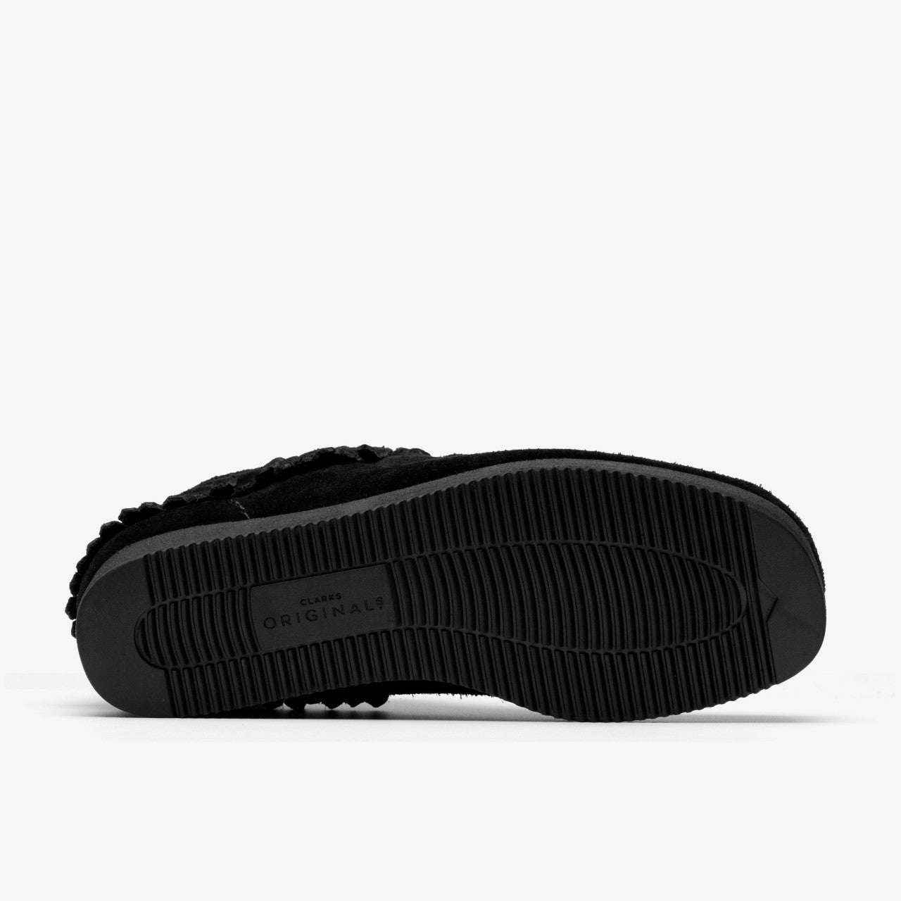 Wallabee Wedge Fringe Black Suede Clarks Women
