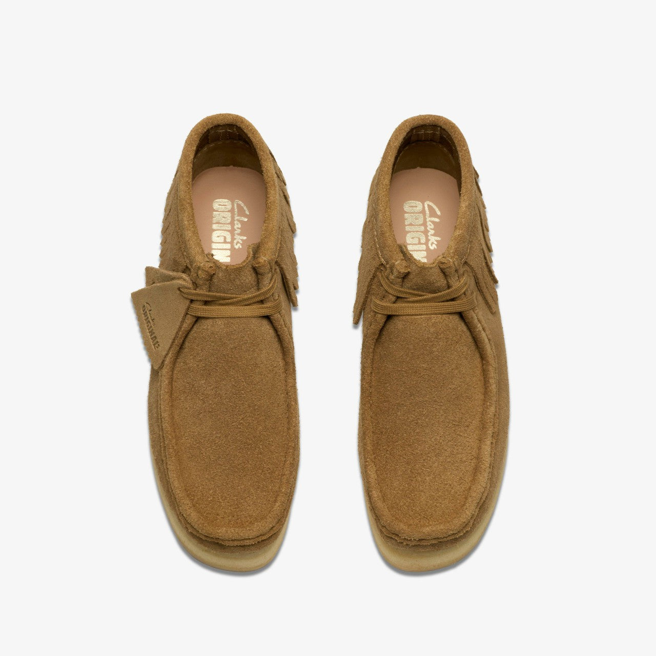 Wallabee Wedge Fringe Light Tan Suede Clarks Women
