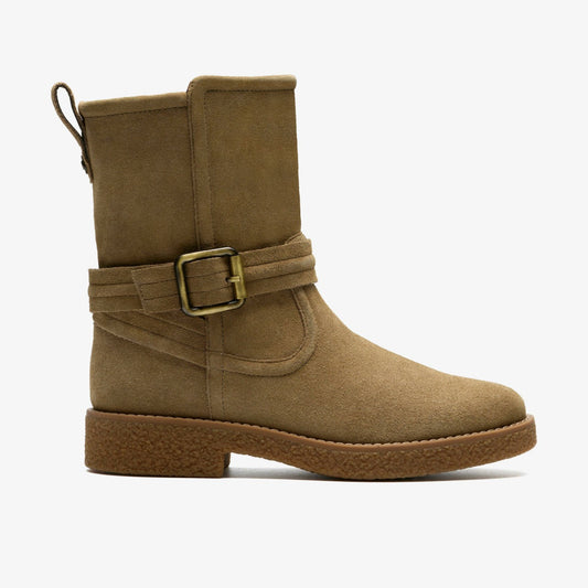 Nella Mid Dark Sand Suede Clarks Women