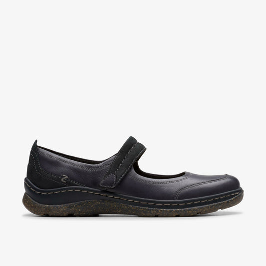 Orlene Jane Black Leather Clarks Women