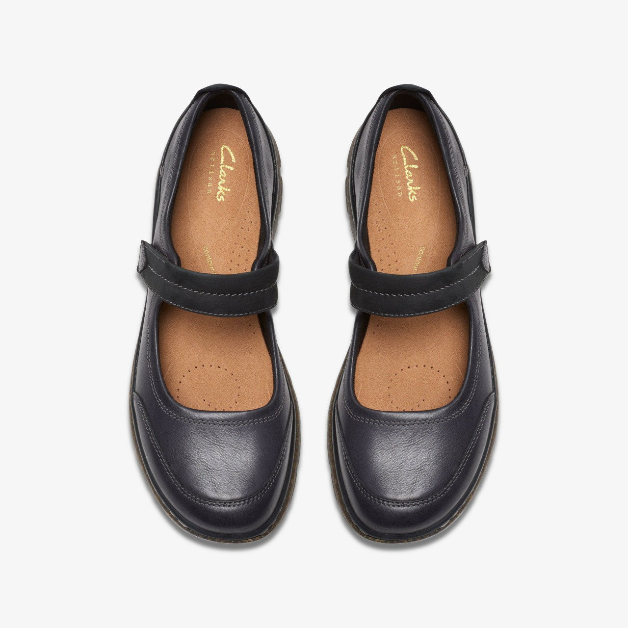 Orlene Jane Black Leather Clarks Women