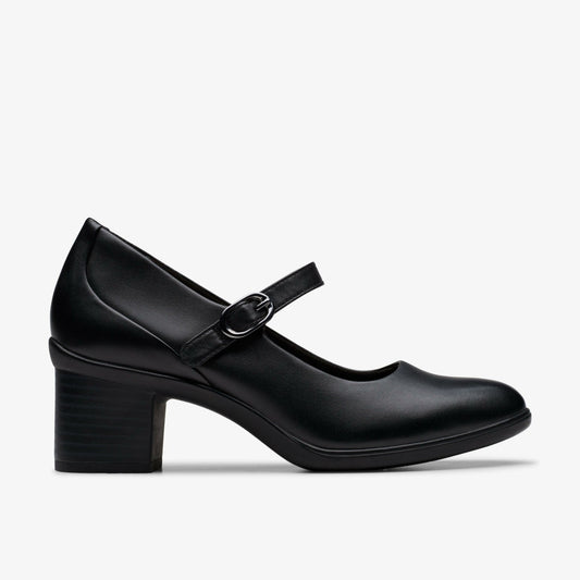 Shaya Jane Black Leather Clarks Women
