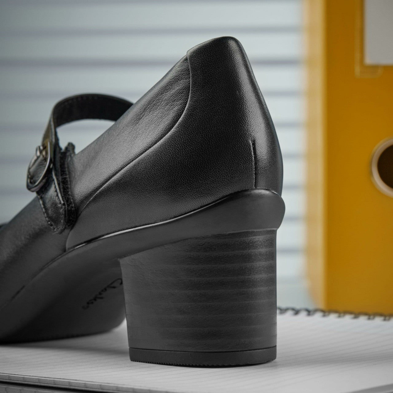 Shaya Jane Black Leather Clarks Women