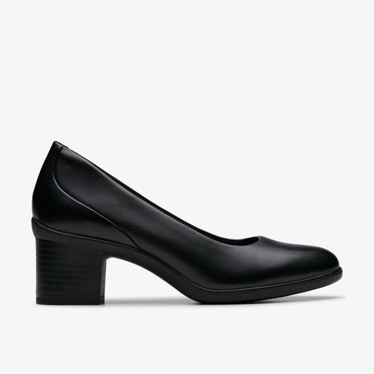 Shaya Poppy Black Leather Clarks Women