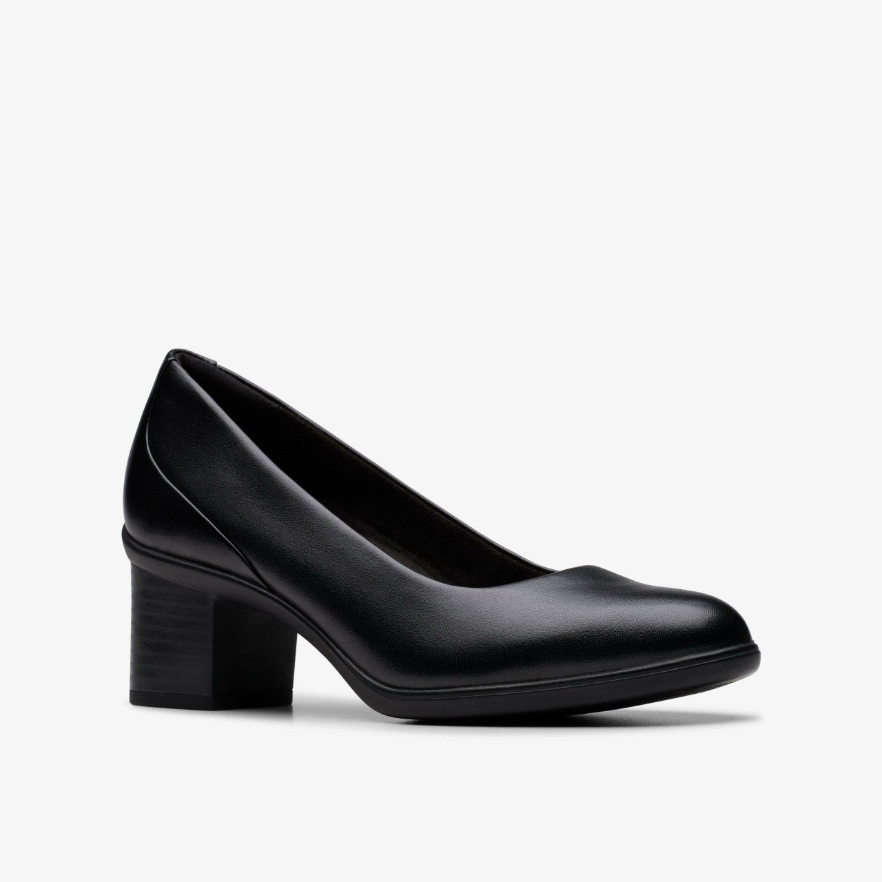 Shaya Poppy Black Leather Clarks Women