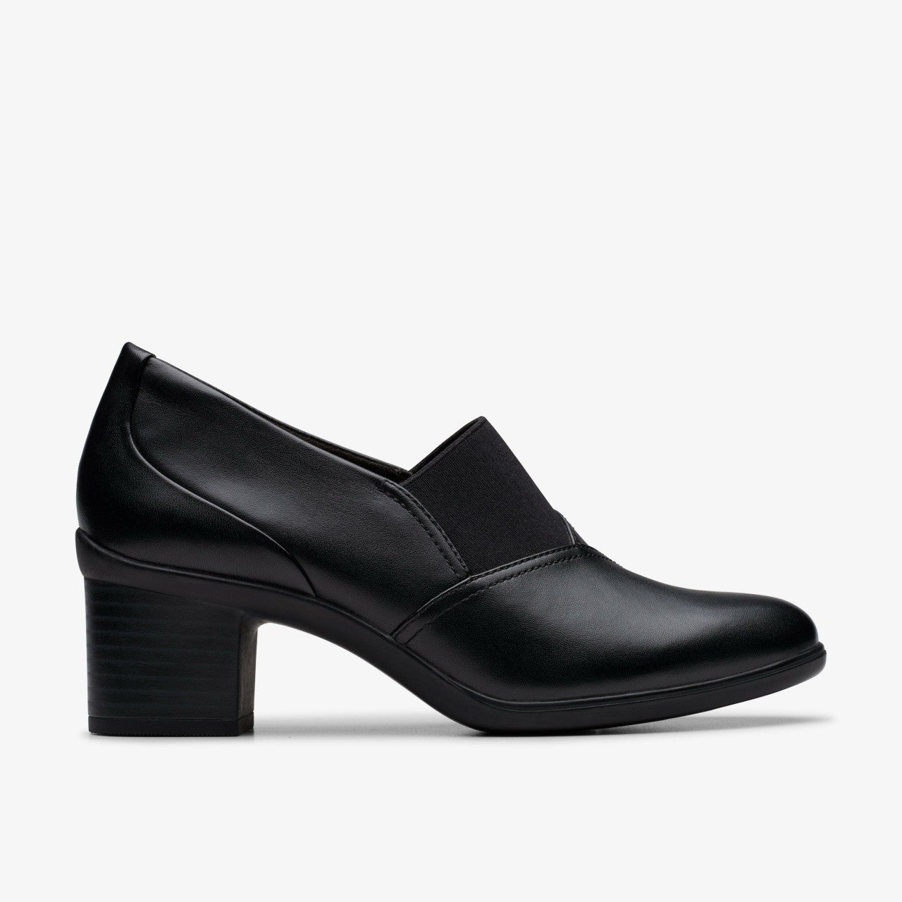 Shaya Tess Black Leather Clarks Women