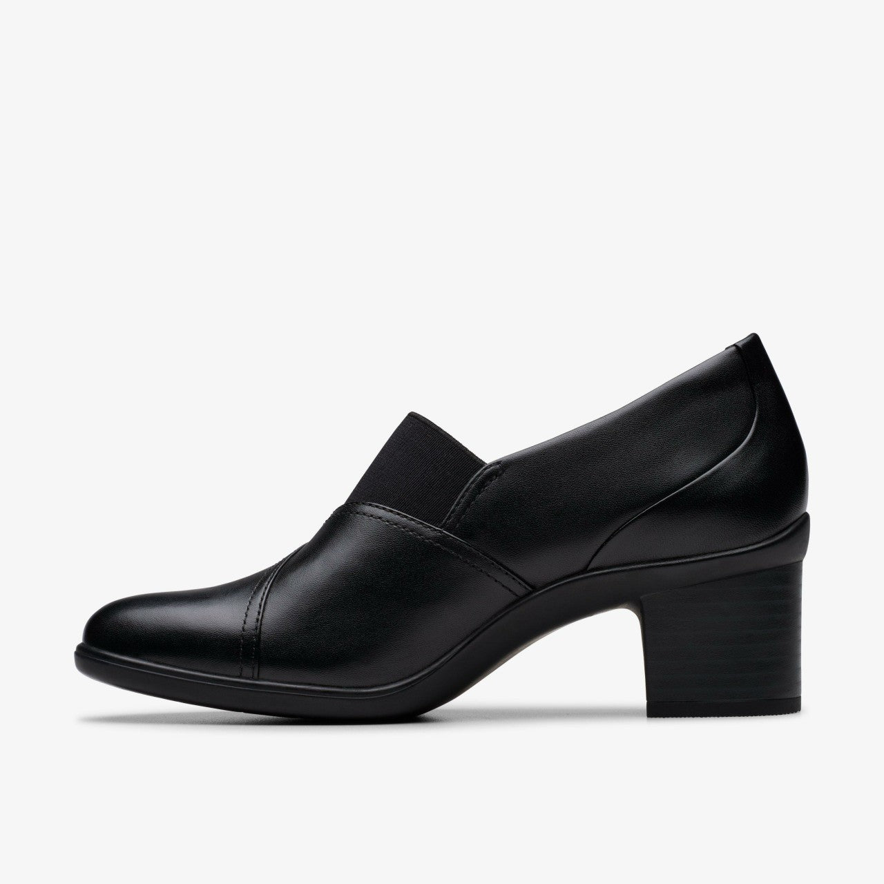 Shaya Tess Black Leather Clarks Women