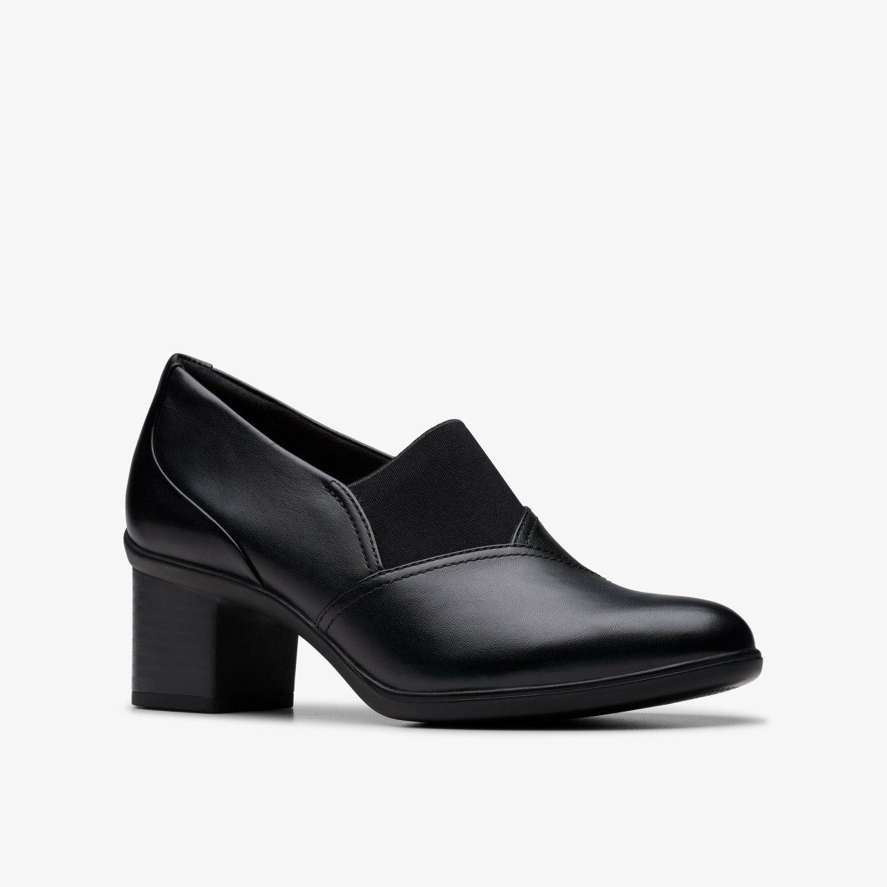 Shaya Tess Black Leather Clarks Women