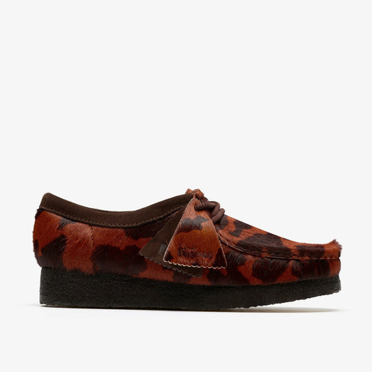 Wallabee Brown Cow Print Clarks Women