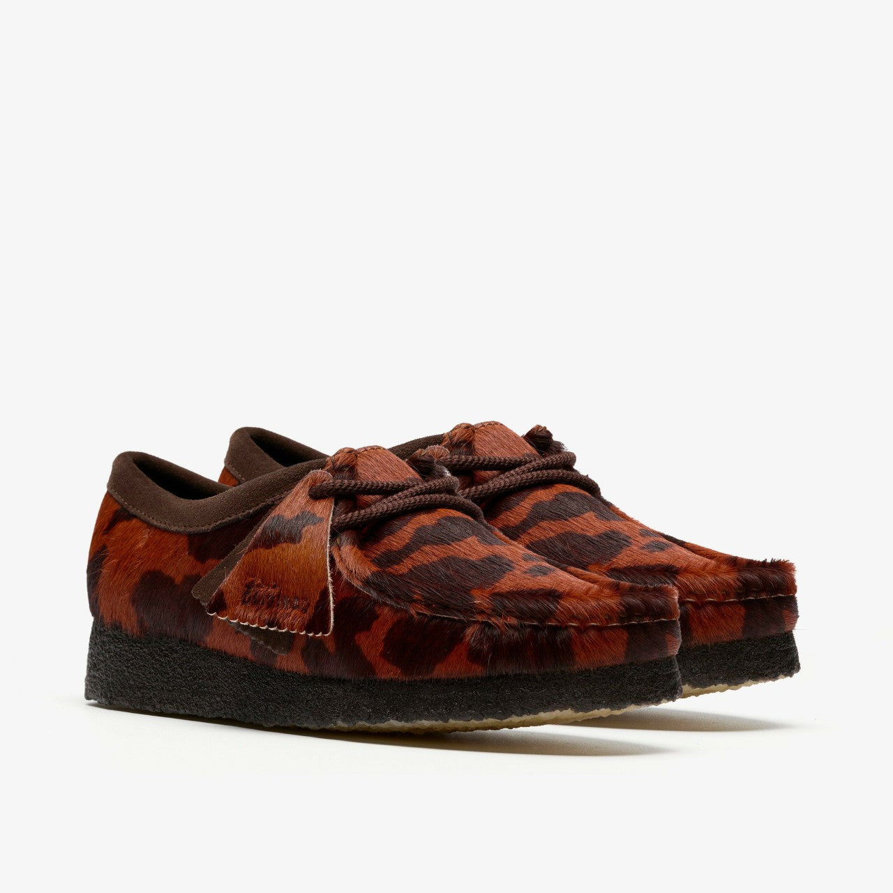 Wallabee Brown Cow Print Clarks Women